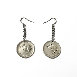 1967 Vintage “Rabbit” Coin Earrings